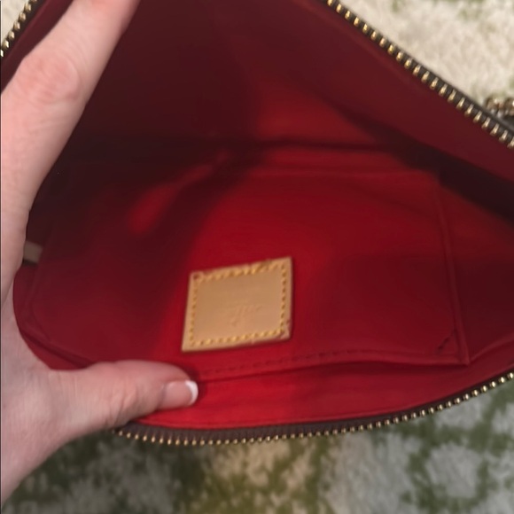 Brown Clutch with Rectangular Shape and Coated Canvas Material - Picture 2 of 3
